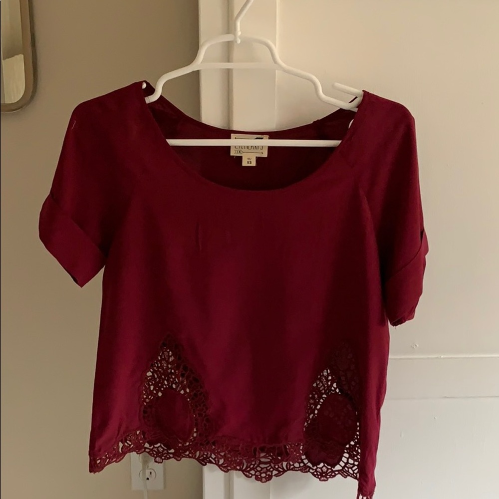 Pacsun maroon short sleeve top
